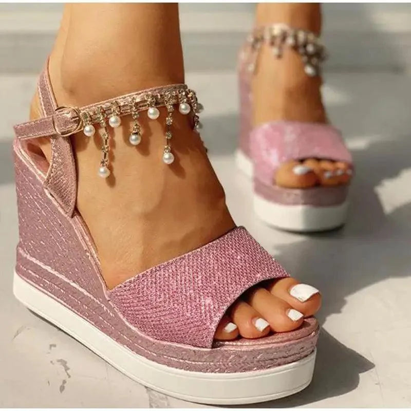 New Women Summer Sandals Studded Detail Luxury Shine Design Casual Womens Shoes