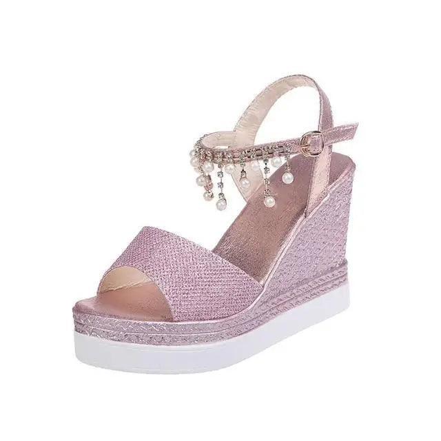 New Women Summer Sandals Studded Detail Luxury Shine Design Casual Womens Shoes