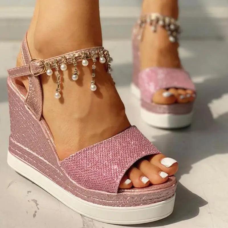 New Women Summer Sandals Studded Detail Luxury Shine Design Casual Womens Shoes