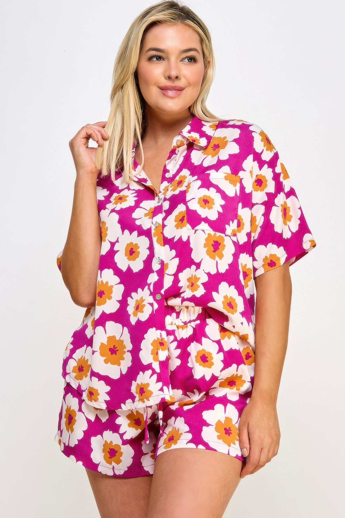 Button Down Shirt & Shorts Set