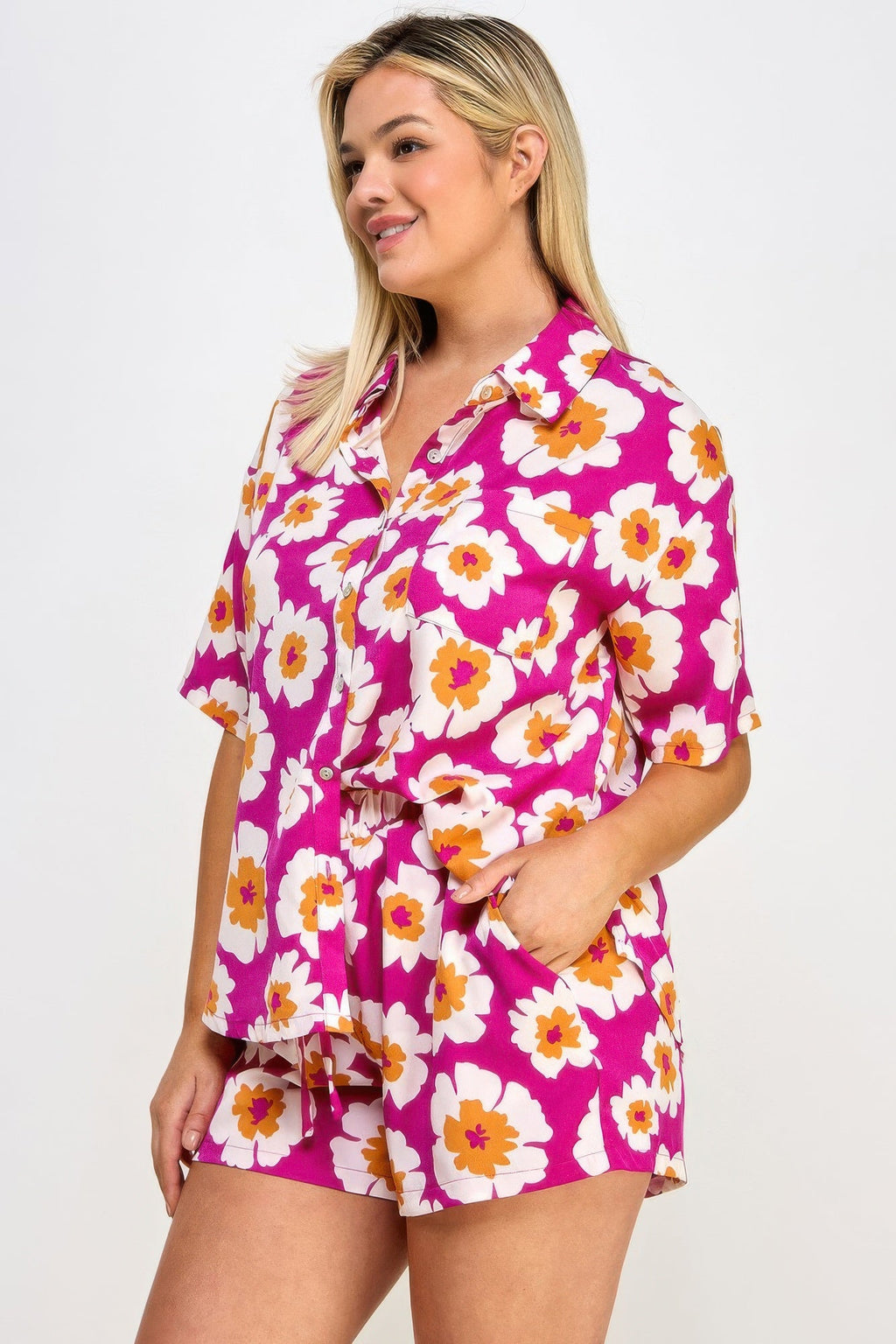 Button Down Shirt & Shorts Set