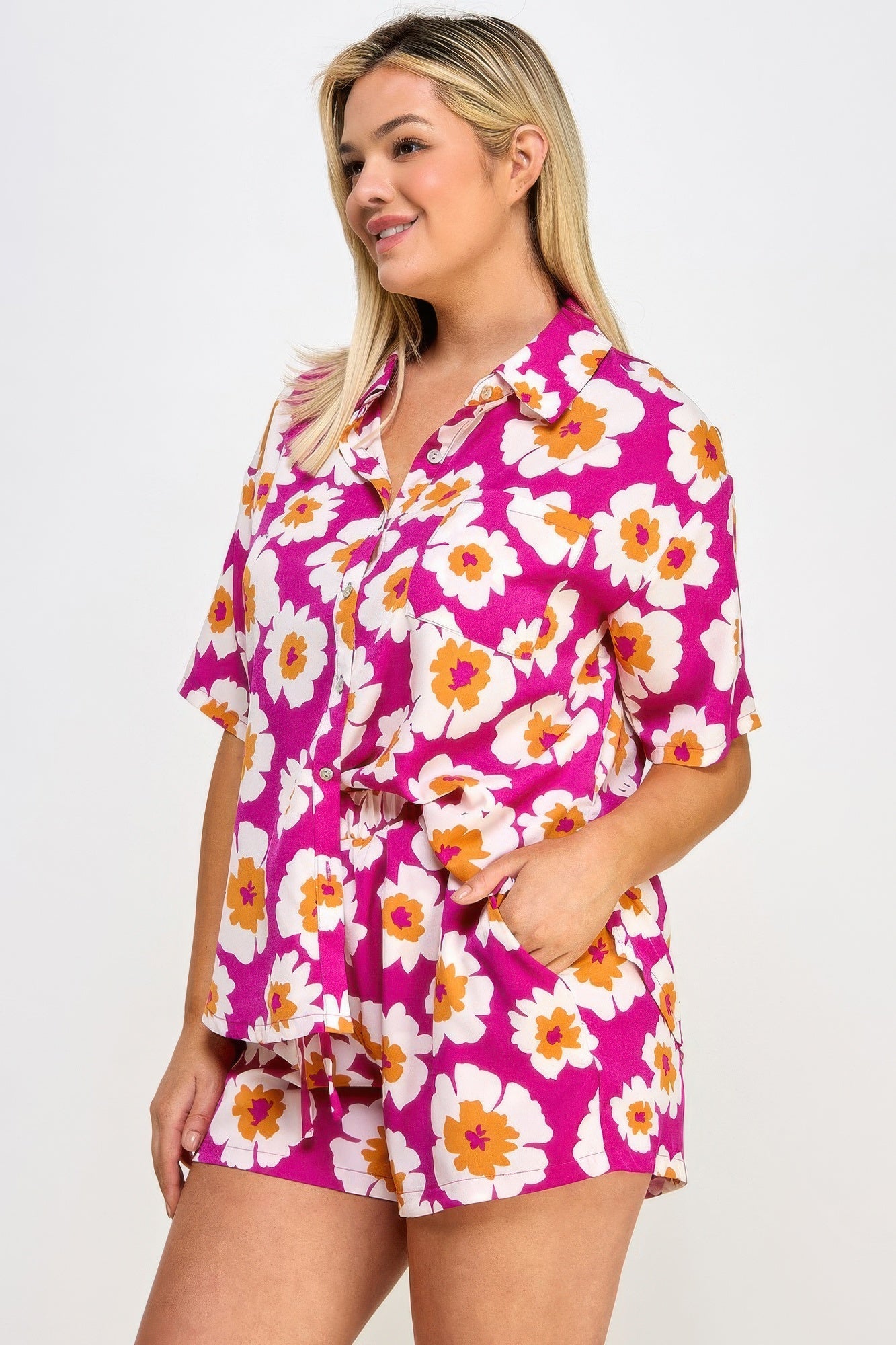 Button Down Shirt & Shorts Set