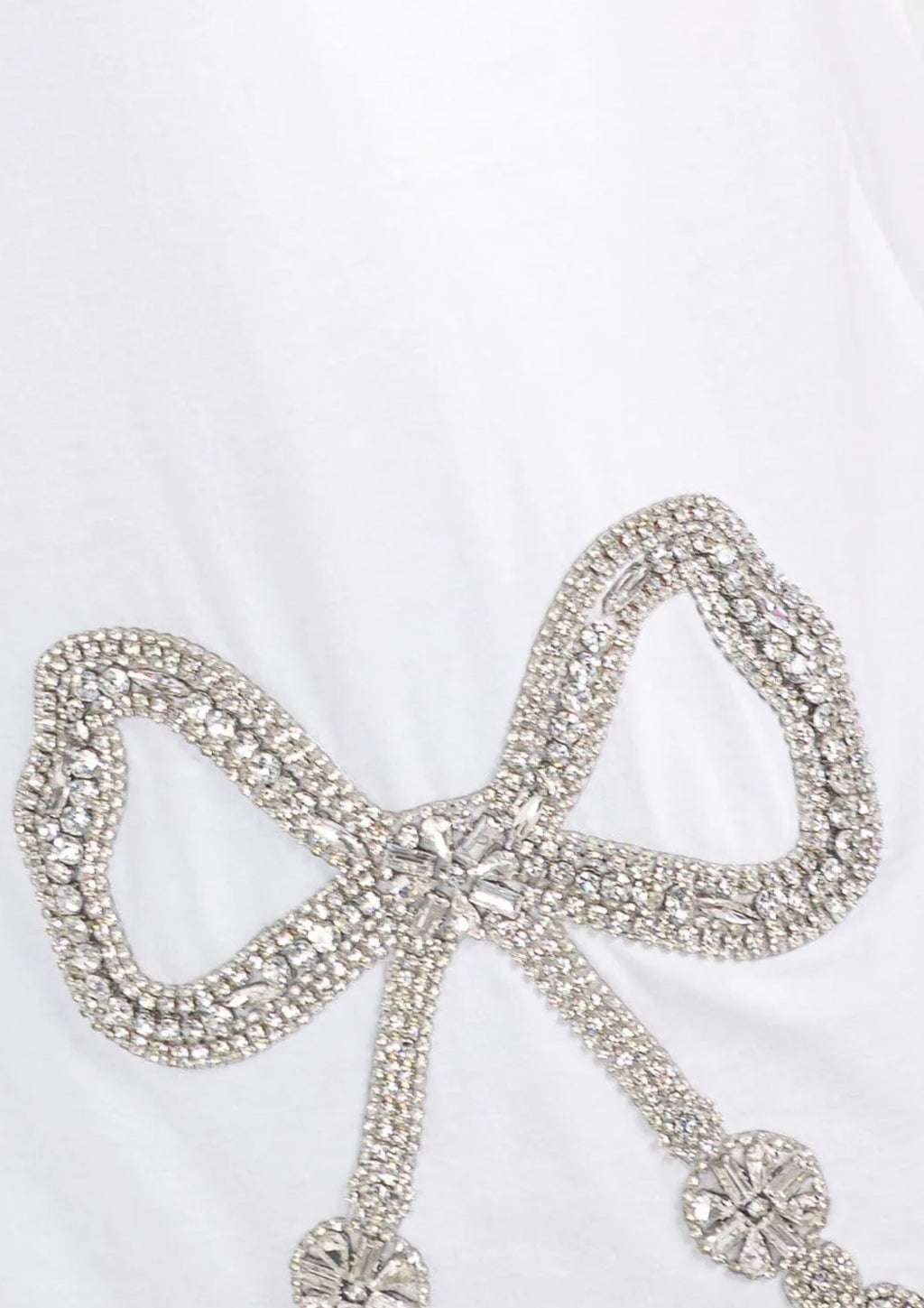 Rhinestone Bow White T-Shirt