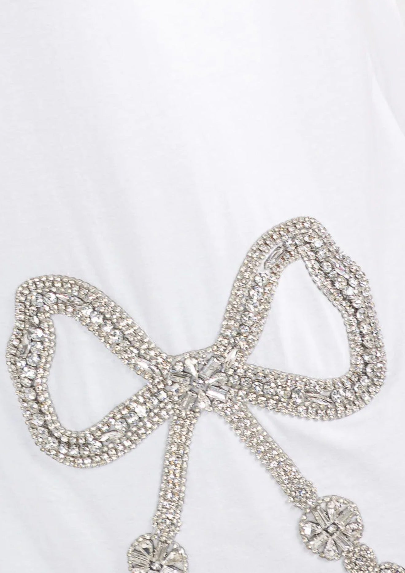 Rhinestone Bow White T-Shirt