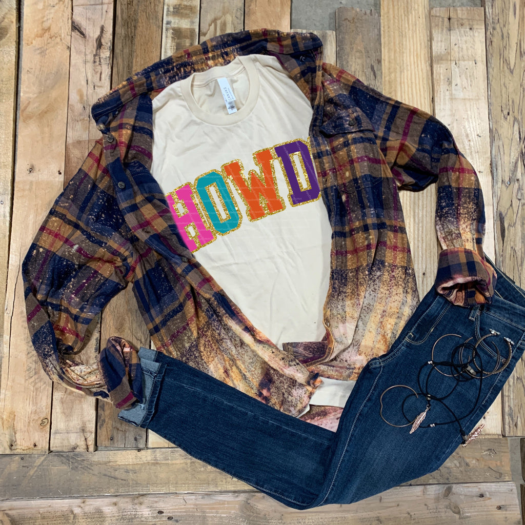 Howdy w/ Glitter Print Sweatshirt