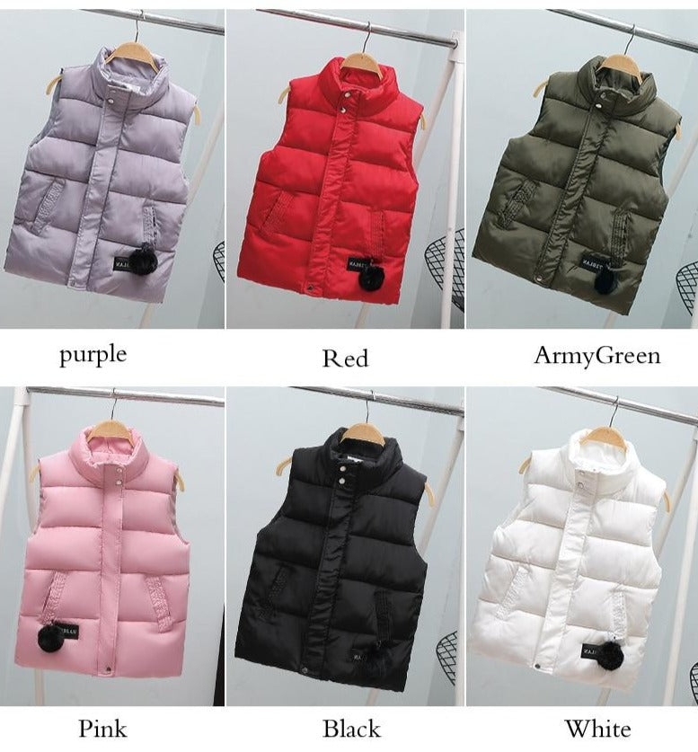 Women Vest Mandarin Collar Sleeveless Short Coat Women Plus Size Autumn Winter