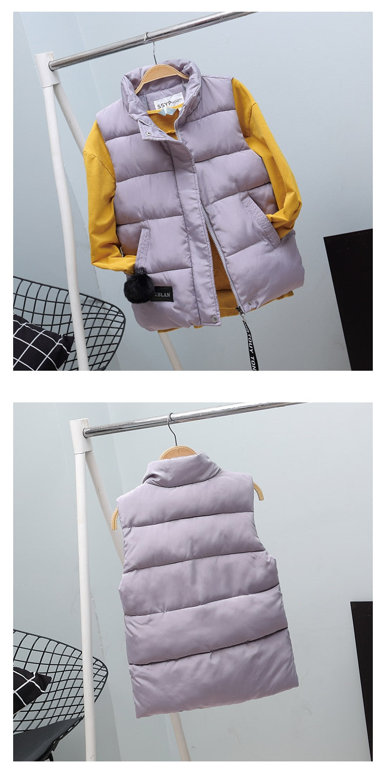 Women Vest Mandarin Collar Sleeveless Short Coat Women Plus Size Autumn Winter