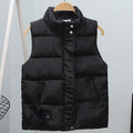 Women Vest Mandarin Collar Sleeveless Short Coat Women Plus Size Autumn Winter