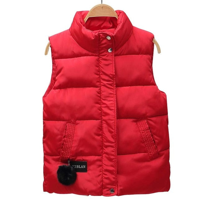 Women Vest Mandarin Collar Sleeveless Short Coat Women Plus Size Autumn Winter